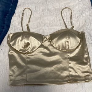 xs gold crop top